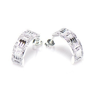 Rolex oorbellen zilver diamond cut geslepen