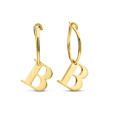 Gouden initiaal oorbellen