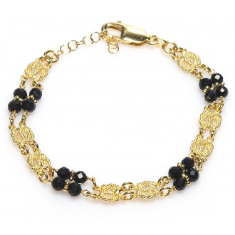 Mattenklopper armband ogri ai zilver | Surinaamse armband zwarte kralen 2