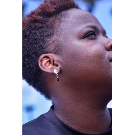 Mattenklopper oorbellen met ogri ai kraal | Surinaamse juwelier