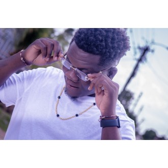 Surinaamse gouden kralen ketting | Surinaamse ketting zwarte kralen 2