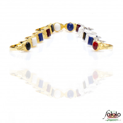 Vierkante steen ring | Surinaamse ring | Zilveren Surinaamse ring