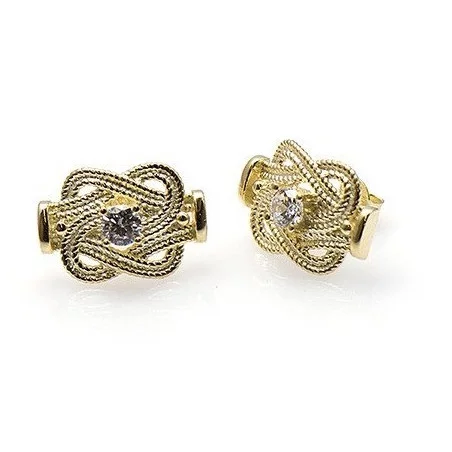 Goedkope gouden mattenklopper oorbellen Swarovski