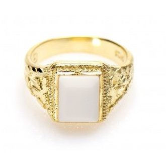 Surinaamse gouden witte steen ring