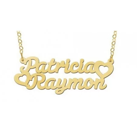 Dubbele gouden naamketting | Gouden naam ketting
