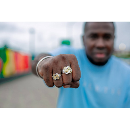 Mattenklopper ring bi-color. Surinaamse sieraden. Surinaamse ring.